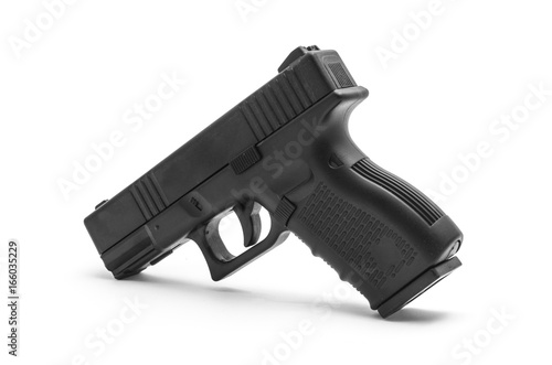 black pistol on white background