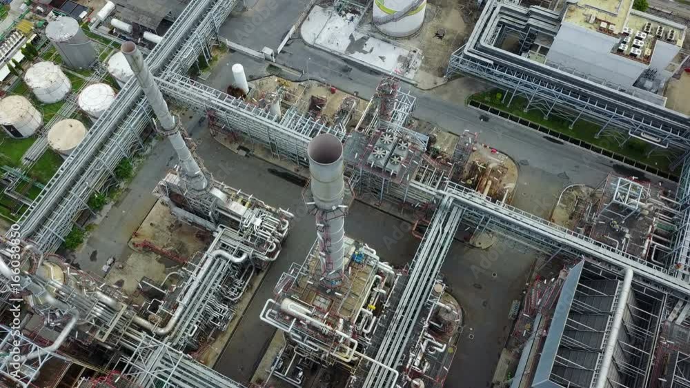 4K Petrochemical plant at day time 4K Petrochemical plant at day time