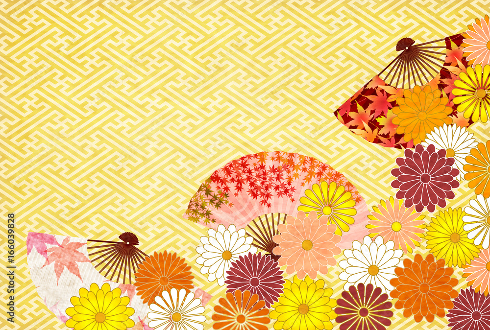 菊 文様 年賀状 背景 Stock Vector | Adobe Stock