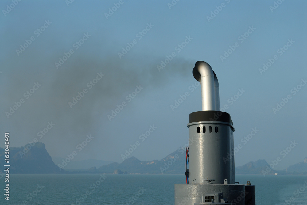 black smoke exhaust from ships