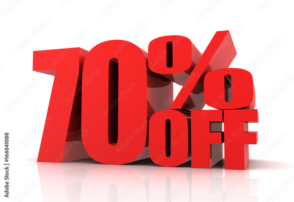 seventy percent off sale concept 3d illustration seventy percent off sale concept 3d illustration
