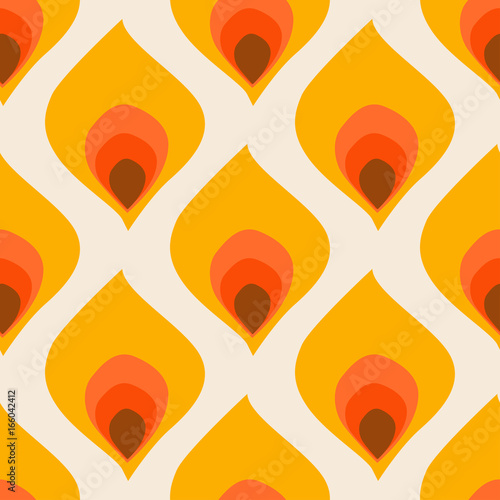 Abstract peacock bird feather seamless pattern