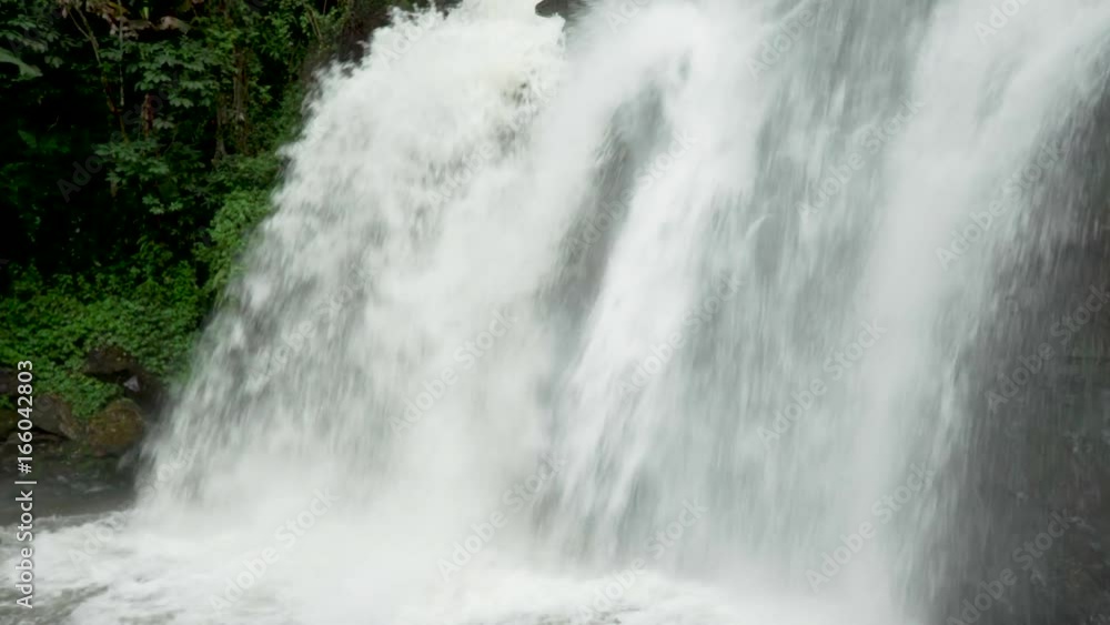 Fast moving waterfall in forest Fast moving waterfall in forest