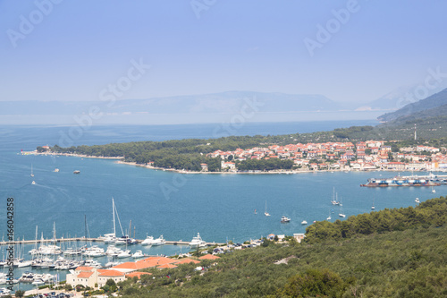 Coast with the turquoise water of the Adriatic sea on Cres island in Croatia 