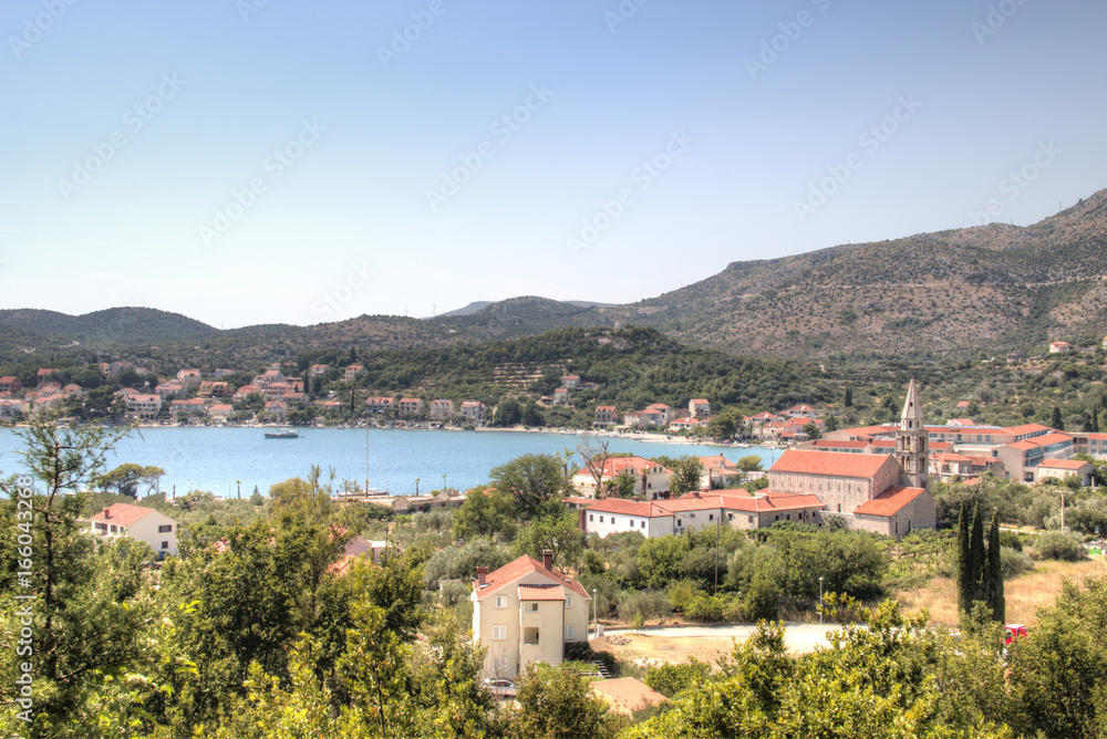 View over the historical city Cavtat in Criatia
