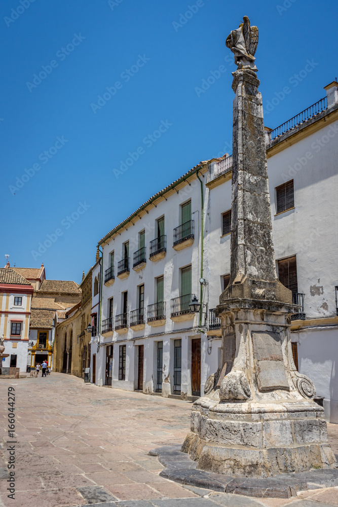 Cordoba, Spain - June 20 : A minaret tower on the streets of Cordoba on June 20, 2017.
