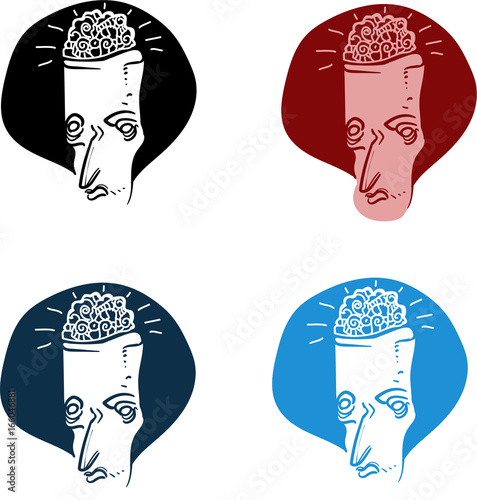 strange brain cartoon style vector illustration