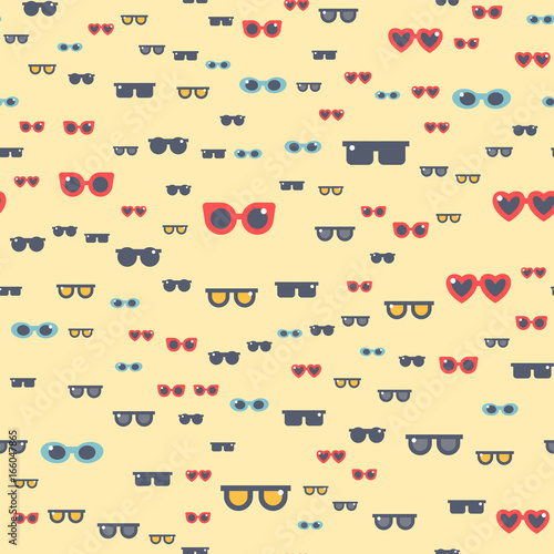 Fashion sunglasses accessory eyeglasses vector illustration seamless pattern