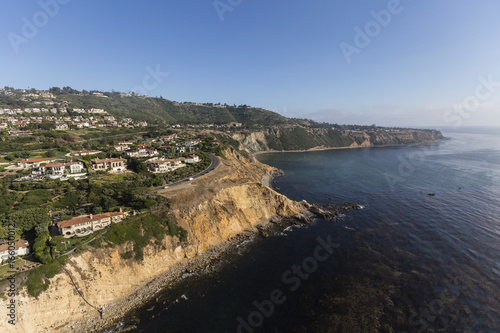 Aerial view of the Rancho Palos Verdes coast in Los Angeles County, California. 