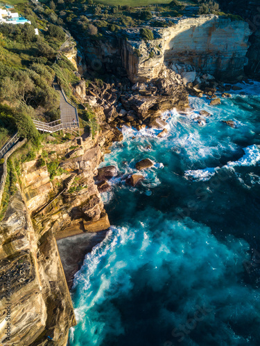 Aerial view of rock cliff at Diamond Bay area, Sydney photo