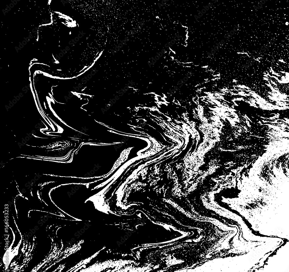 Black and white liquid texture. Watercolor hand drawn marbling illustration. Abstract vector background. Monochrome marble pattern. Black and white liquid texture. Watercolor hand drawn marbling illustration. Abstract vector background. Monochrome marble pattern.