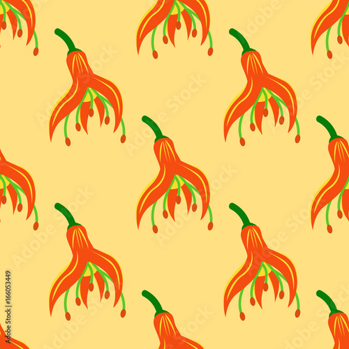 Beautiful tropical flower seamless pattern design summer plants colorful decoration nature design floral drawing leaf blossom vector illustration.