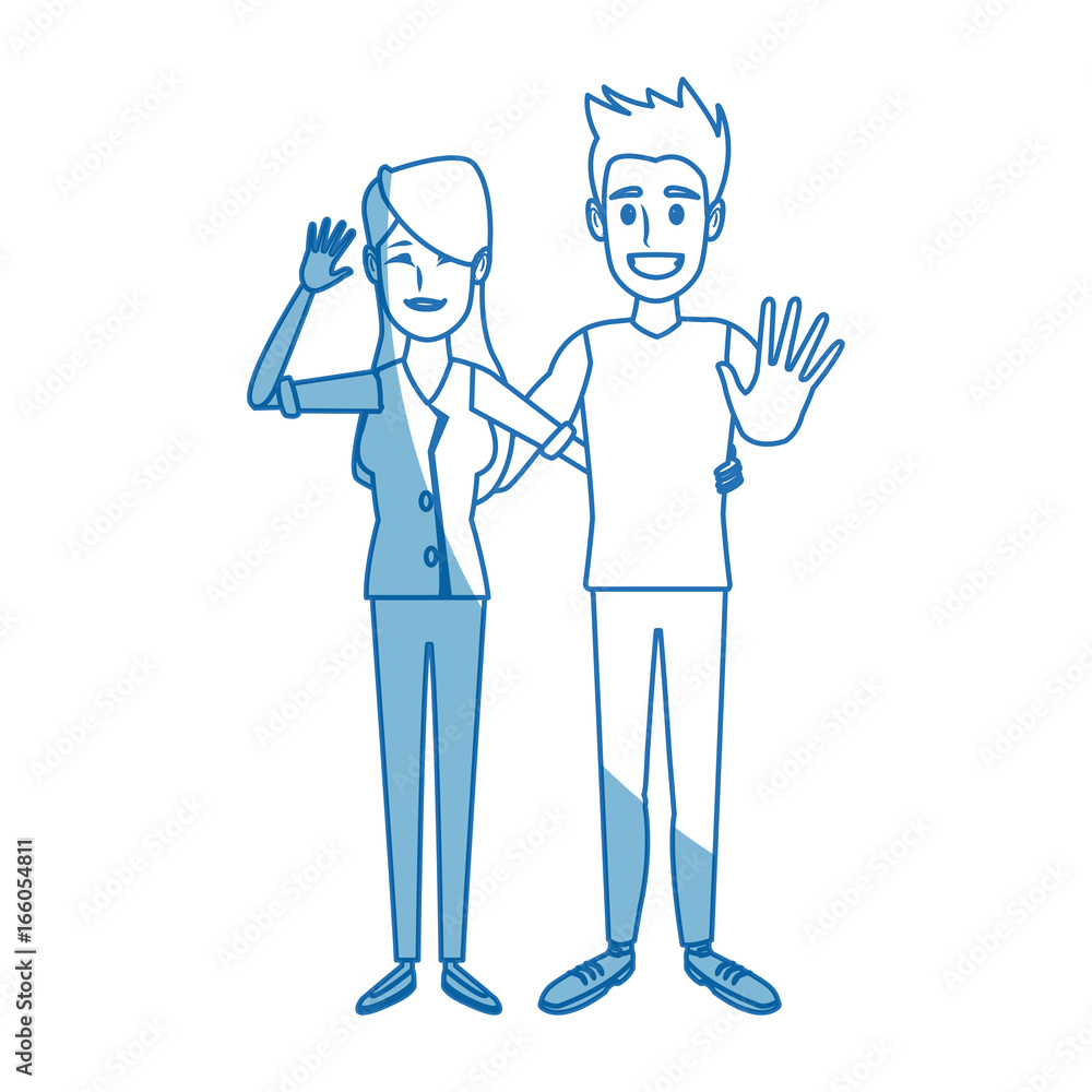 young happy couple parent or couple gesturing with blissful smile young happy couple parent or couple gesturing with blissful smile