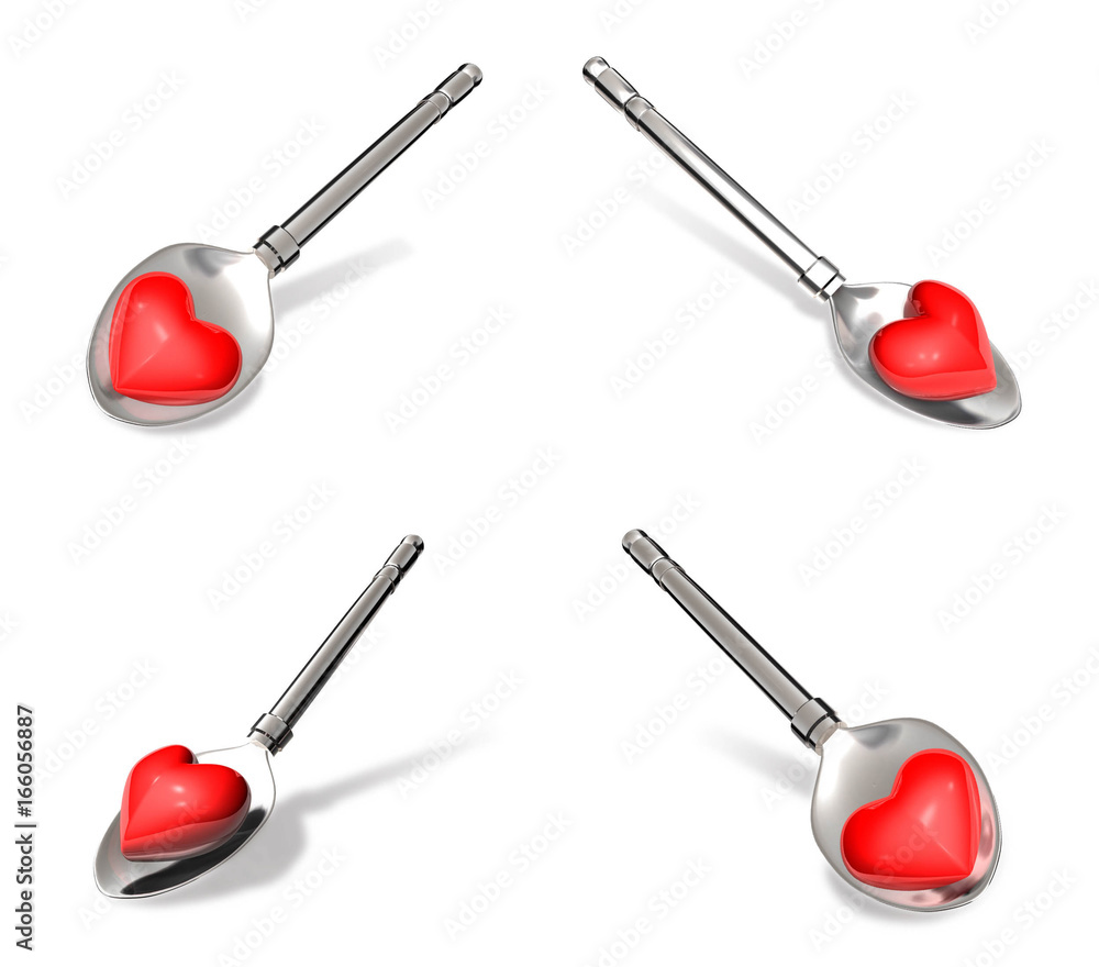 3D Spoon the heart icon above. 3D Icon Design Series. 3D Spoon the heart icon above. 3D Icon Design Series.