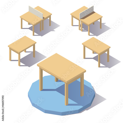 Vector isometric low poly Table