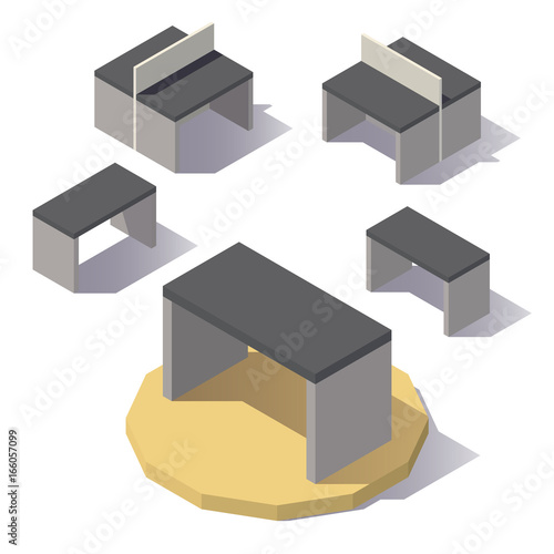 Vector isometric lowpoly Table