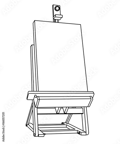 Easel and canvas line