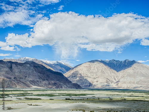 Beautiful mountain near Hunder Sand Dunes , the high altitude deserts in the world

