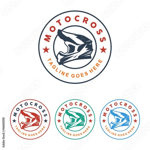unique motocross illustration logo