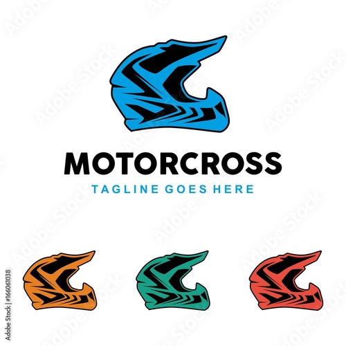 unique motocross illustration logo