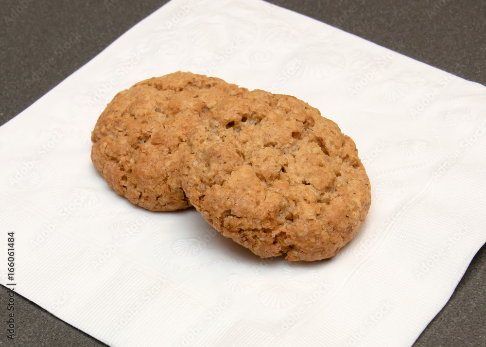 Chewy Oatmeal Cookies on Napkin Chewy Oatmeal Cookies on Napkin
