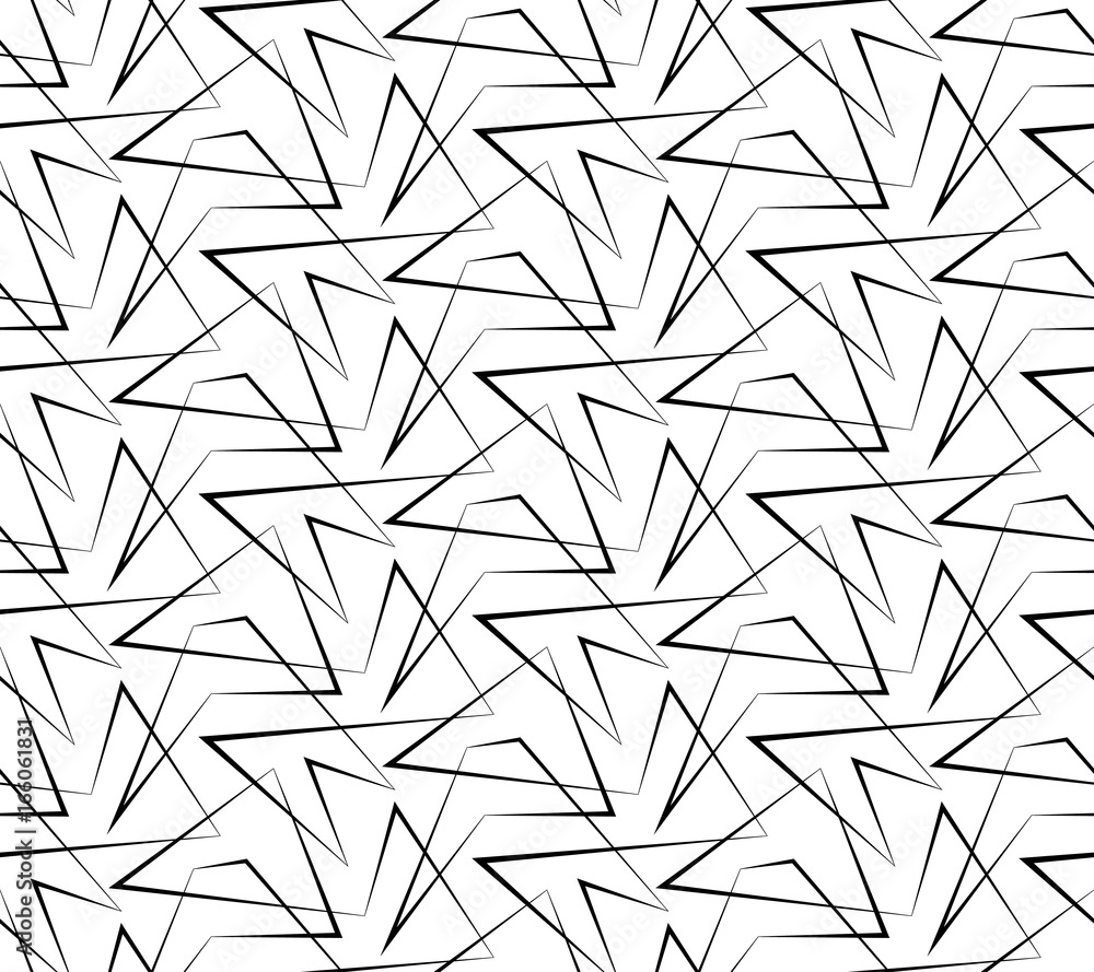 Abstract vector seamless white background of black lines.