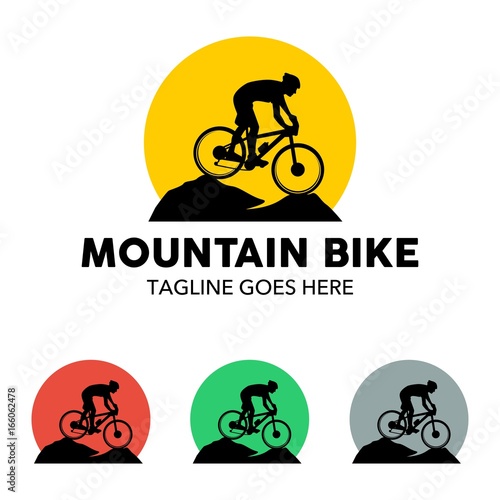 Unique Mountain Bike Illustration Logo