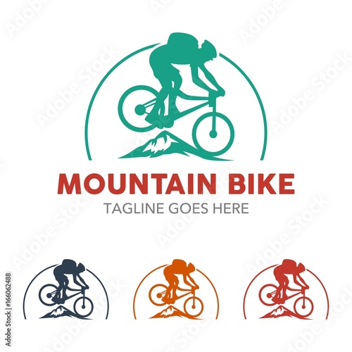 Unique Mountain Bike Illustration Logo