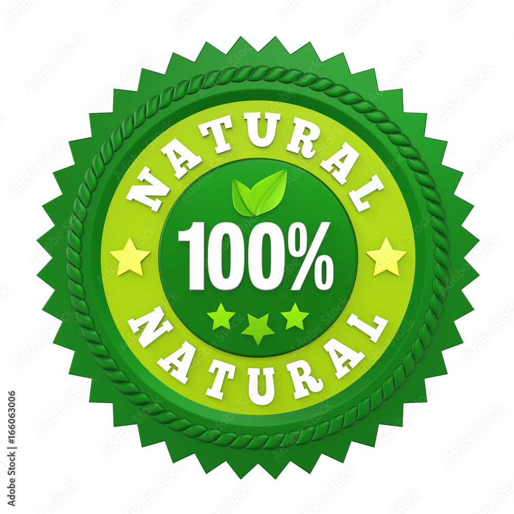 100% Natural Badge Label Isolated 100% Natural Badge Label Isolated