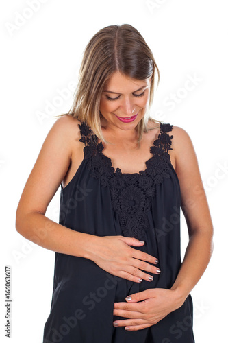 Happy pregnant woman in first trimester - isolated © Ocskay Mark