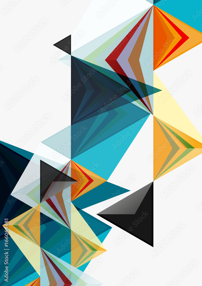 Triangular low poly vector a4 size geometric abstract template Triangular low poly vector a4 size geometric abstract template