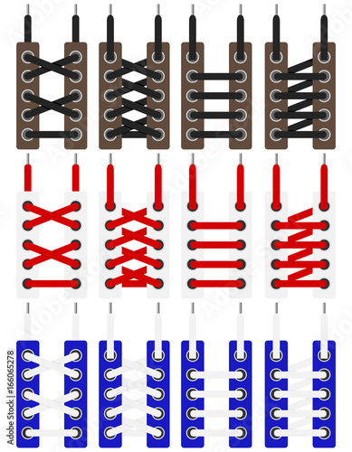 Laces, schemes for tying shoelaces.