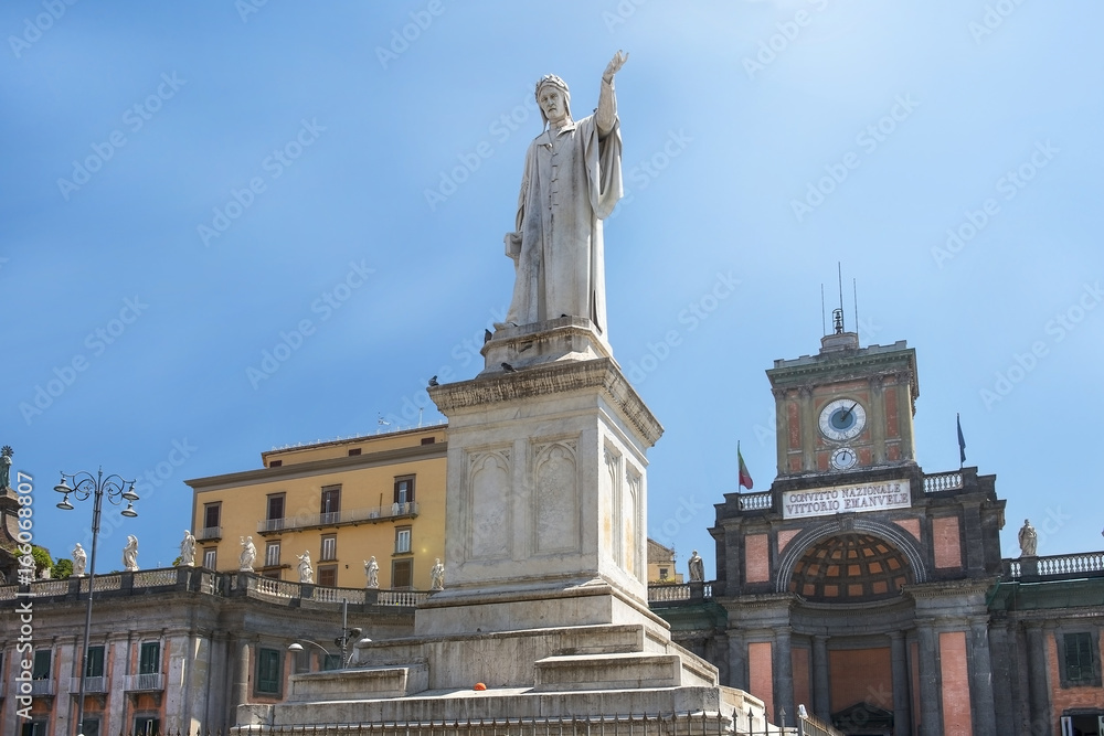 monument of Dante Alighieri at Piazza Dante in Naples