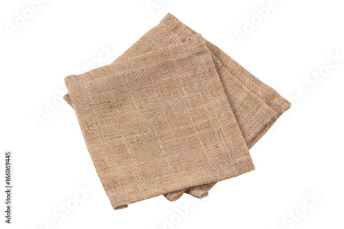 Fabric square coaster on isolated background with clipping path.