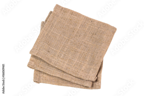 Fabric square coaster on isolated background with clipping path.