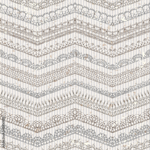 Vector vintage seamless pattern of lacy crochet edges.