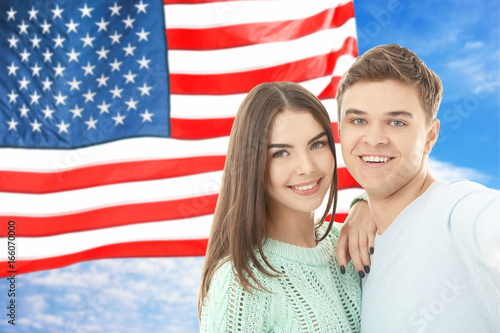 Ruffled American flag isola...