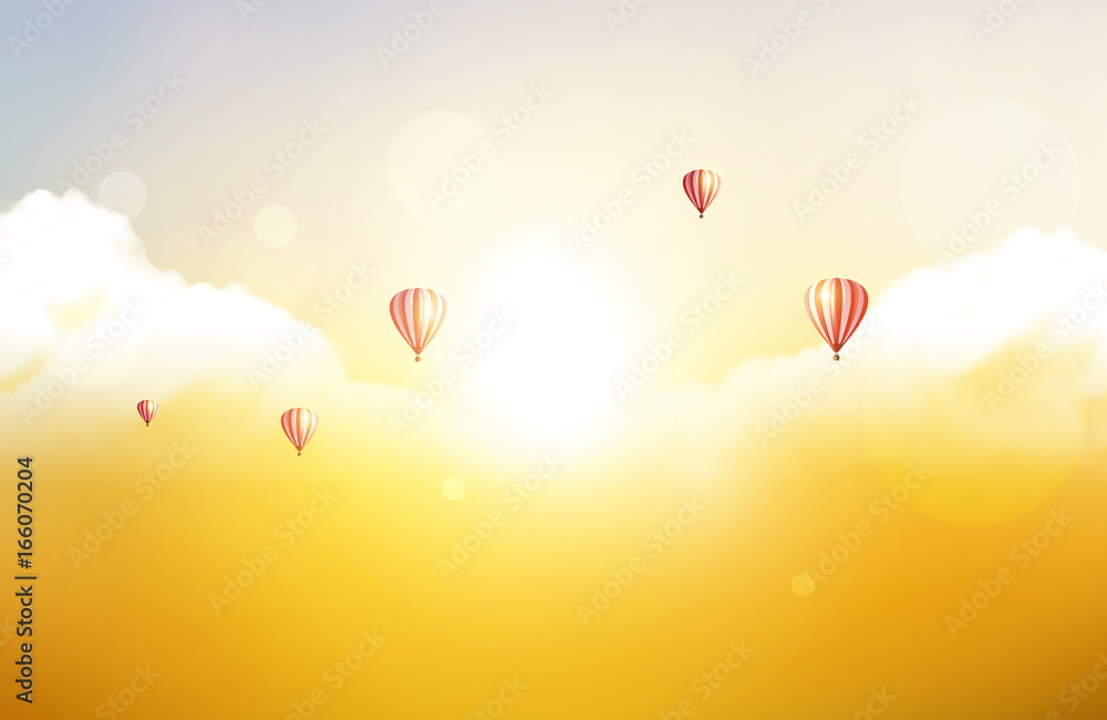 Fototapeta premium Autumn Vector Sky Photorealistic Illustration
