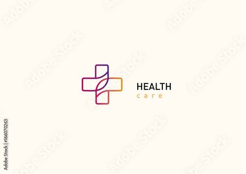 Bright logo on medicine and health, chat