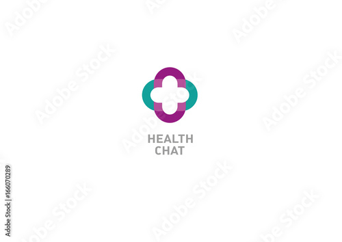 Bright logo on medicine and health, chat