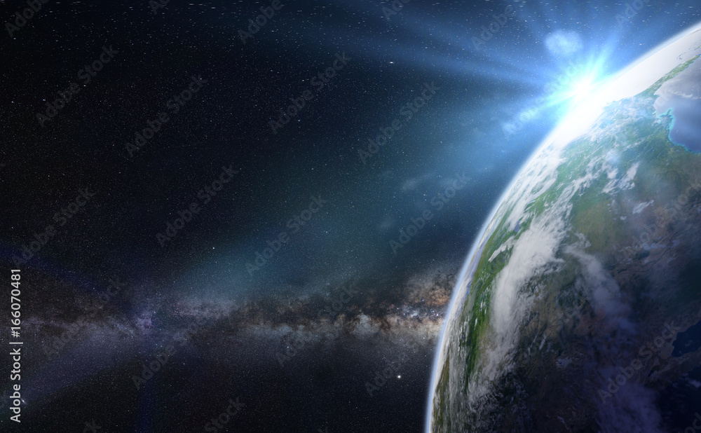 Fototapeta premium sunset over planet Earth