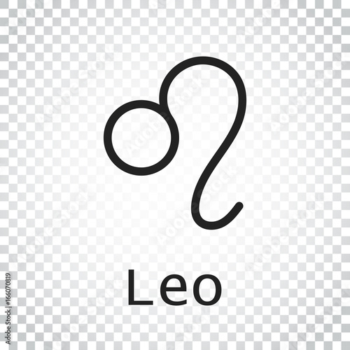 Leo zodiac sign. Flat astrology vector illustration on isolated background. Simple pictogram.