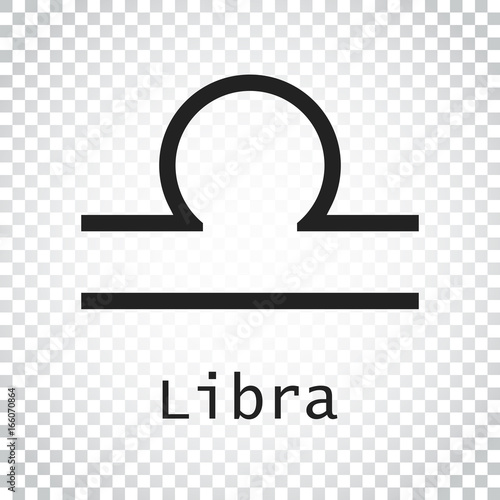 Libra zodiac sign. Flat astrology vector illustration on isolated background. Simple pictogram.