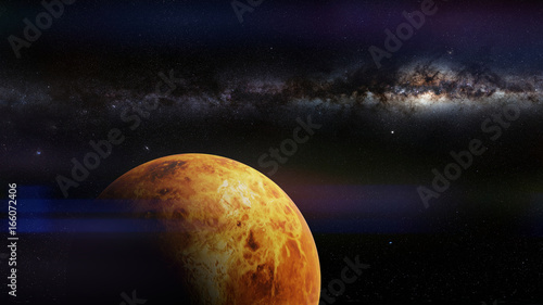 Fototapeta Naklejka Na Ścianę i Meble -  planet Venus and the Milky Way galaxy
