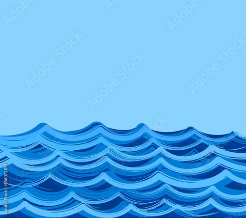 A sea landscape with blue wave. 