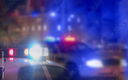 Obraz na plátne Crime scene blurred law enforcement and forensic background