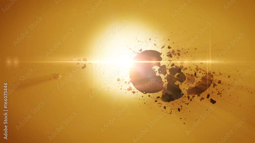 Naklejka premium planetary destruction around an alien star