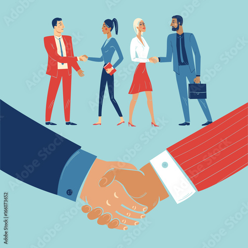 Handshake agreement between colleagues