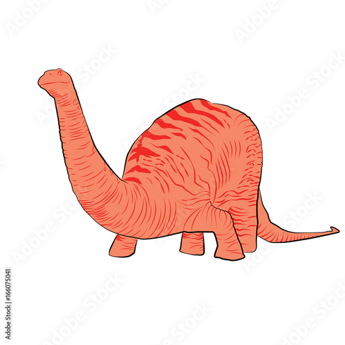 Vector - Apatosaurus Line Drawing Sketch Pink
