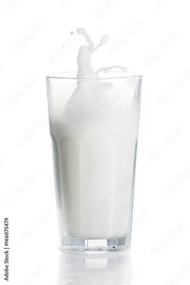 Splash of fresh milk in glass Splash of fresh milk in glass